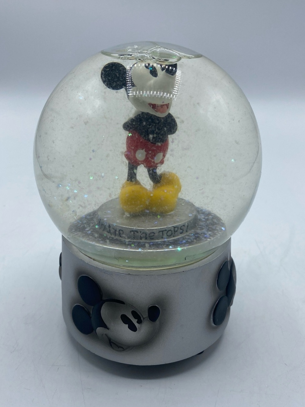 Mickey Mouse Snow Globe Your The Tops Musical Mickey Mouse March Enesco 1995 VTG